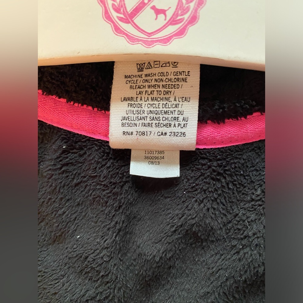 Victoria’s Secret Vs Pink Vintage Full Zip Fleece Jacket Coat Black Htf Rare Xs View 5